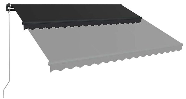 Ručně zatahovací markýza s LED světlem 450 x 300 cm antracitová 3051246