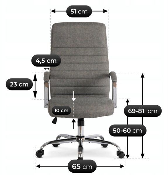 Kancelářská židle Renez (šedá). Akce -21%