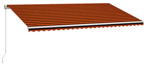 Ručně zatahovací markýza 600 x 300 cm oranžovo-hnědá 3051227