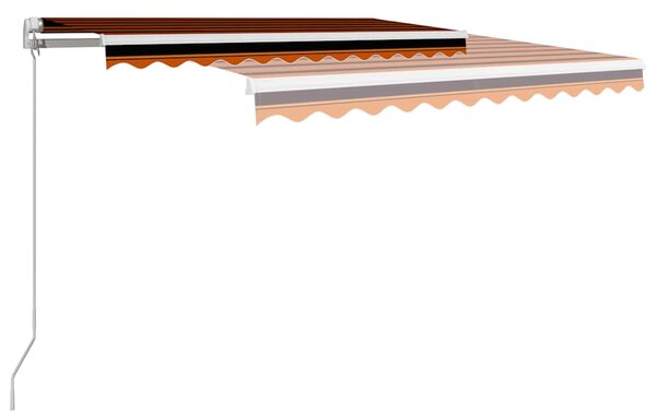 Ručně zatahovací markýza 350 x 250 cm oranžovo-hnědá 3051211