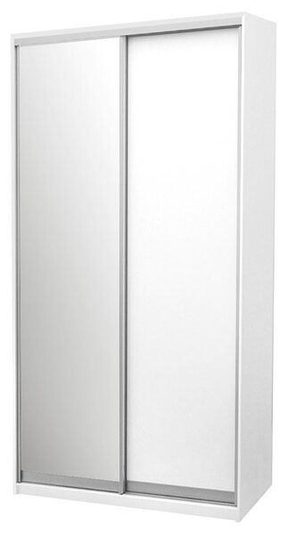 Skříň s posuvnými dveřmi Komforto 1 zrcadlová + 1 DTD 120x240x60 cm Bílá