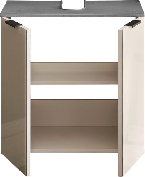 SKŘÍŇKA POD UMYVADLO, kašmírová, antracitová, kašmírová, 60/60/35 cm Venda - Koupelnové série