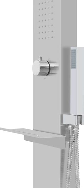 Zahradní sprcha s vaničkou WPC nerezová ocel 3051294