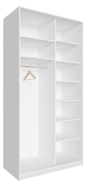 Skříň s posuvnými dveřmi Komforto 1 zrcadlová + 1 DTD 120x240x60 cm Bílá