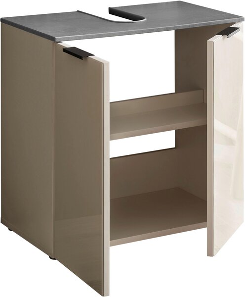 SKŘÍŇKA POD UMYVADLO, kašmírová, antracitová, kašmírová, 60/60/35 cm Venda - Koupelnové série