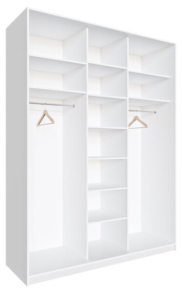 Skříň s posuvnými dveřmi Komforto 2 DTD + 1 zrcadlo 180x240x60 cm Bílá