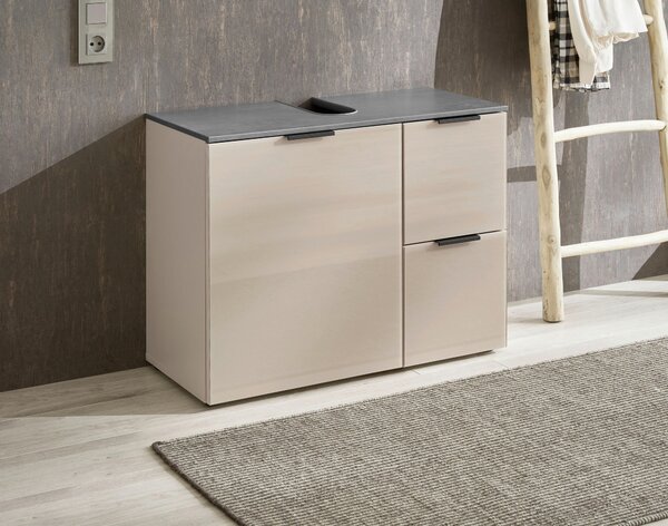 SKŘÍŇKA POD UMYVADLO, kašmírová, antracitová, kašmírová, 80/60/35 cm Venda - Koupelnové série