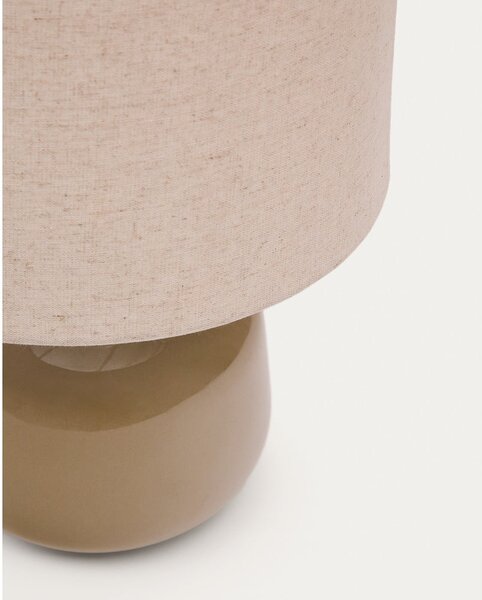 Béžová keramická stolní lampa s textilním stínidlem (výška 40 cm) Tay – Kave Home