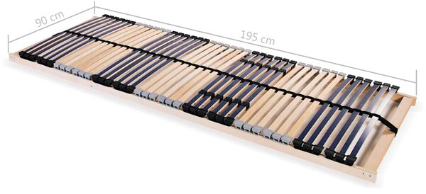 Lamelové rošty do postele 2 ks 42 lamel 7 zón 90 x 200 cm 3051435