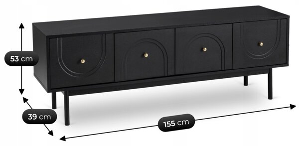 TV skříňka/stolek Marlene (černá). Akce -20%