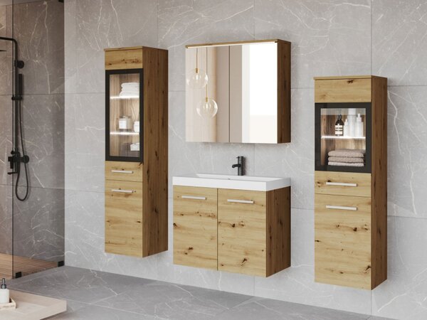 Koupelnový nábytek Apogon II, Barva: dub artisan, Sifon k umyvadlu: ne, Osvětlení: osvětlení LED - bílé, Baterie: ne 5903211380266