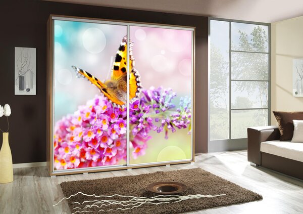 Šatní skříň Penelopa Motýl 1 Barva korpusu: Dub - sonoma, Rozměry: 205 cm