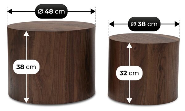 Set 2 ks konferenčních stolků Liloo (ořech). Akce -18%
