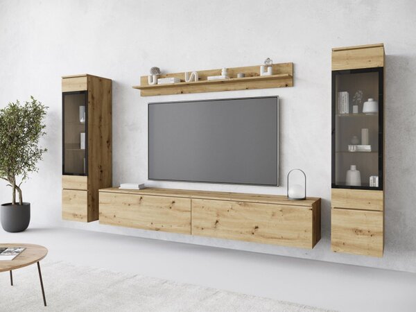 Nábytek do obývacího pokoje Sawoti II, Barva: dub artisan, Osvětlení: bez osvětlení 5903211380679