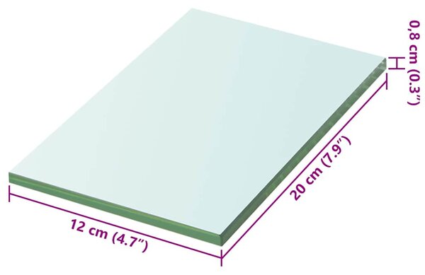 Policové desky 2 ks sklo čiré 20 x 12 cm 3051542