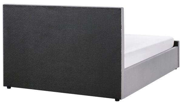 Postel s úložným prostorem Tkanina AMIENS 160 x 200 cm Světle šedá
