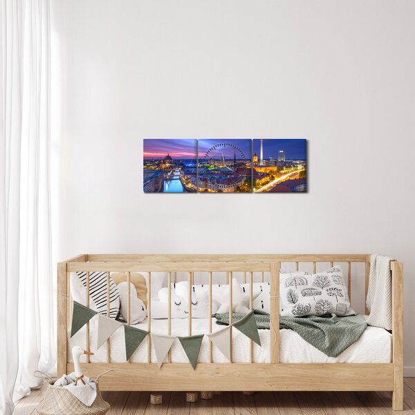 Obraz - Modré nebe nad Berlínem (s hodinami) (90x30 cm)