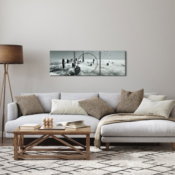 Obraz - Mrakodrapy v Dubai (s hodinami) (90x30 cm)