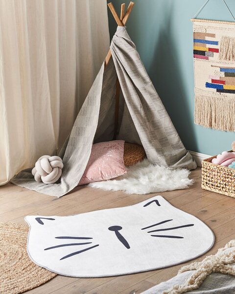 Dětský koberec KITTY Bílá ø 100 cm
