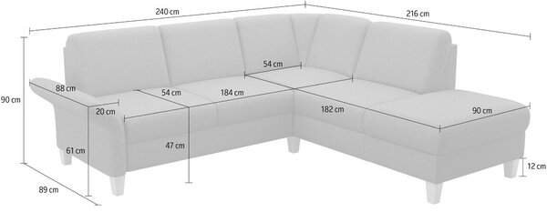 ROHOVÁ SEDAČKA, textil, šedohnědá Sit & More - Sedací soupravy, Online Only