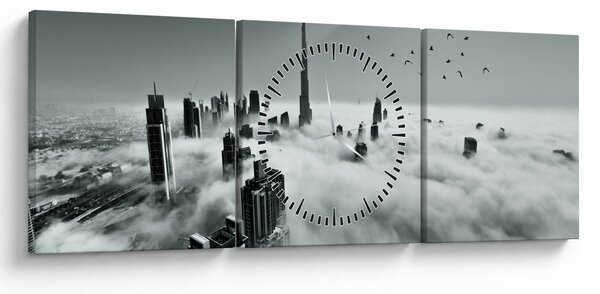 Obraz - Mrakodrapy v Dubai (s hodinami) (90x30 cm)
