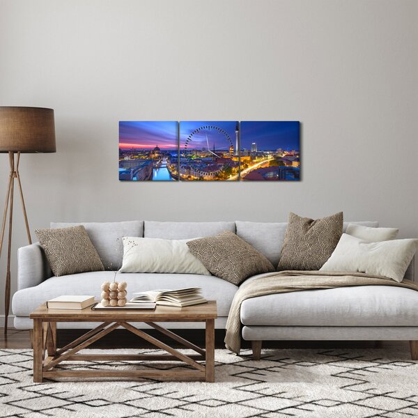 Obraz - Modré nebe nad Berlínem (s hodinami) (90x30 cm)