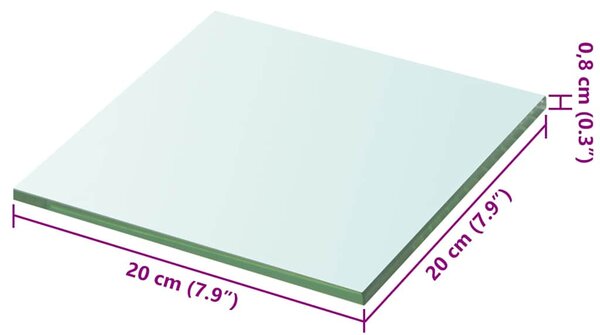 Policové desky 2 ks sklo čiré 20 x 20 cm 3051544