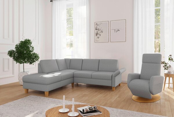 ROHOVÁ SEDAČKA, textil, světle šedá Sit & More - Sedací soupravy, Online Only