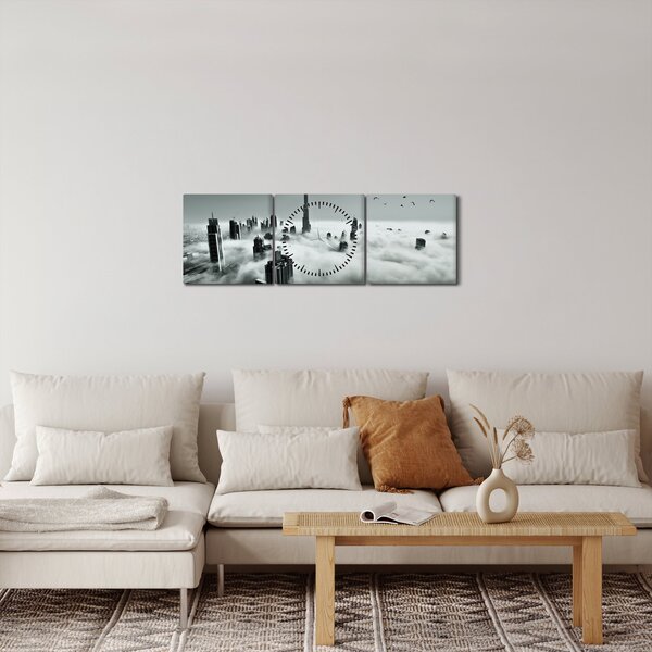 Obraz - Mrakodrapy v Dubai (s hodinami) (90x30 cm)