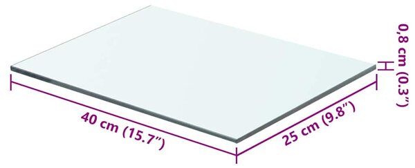 Policové desky 2 ks sklo čiré 40 x 25 cm 3051555
