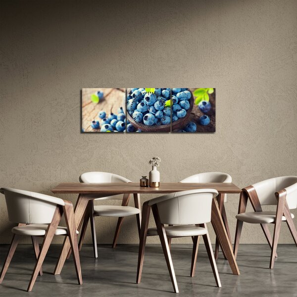 Obraz - Borůvky (s hodinami) (90x30 cm)