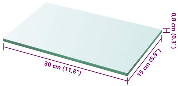 Policové desky 2 ks sklo čiré 30 x 15 cm 3051548