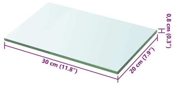 Policové desky 2 ks sklo čiré 30 x 20 cm 3051549