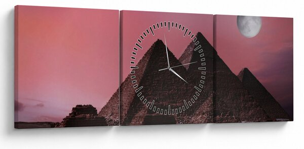 Obraz - Pyramidy Giza, Egypt (s hodinami) (90x30 cm)