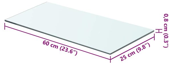 Policové desky 2 ks sklo čiré 60 x 25 cm 3051565