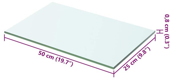 Policové desky 2 ks sklo čiré 50 x 25 cm 3051560