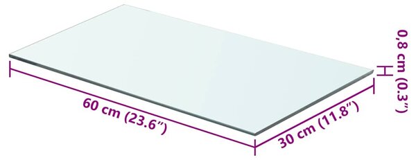 Policové desky 2 ks sklo čiré 60 x 30 cm 3051566
