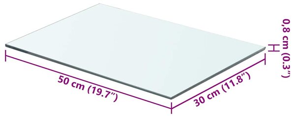 Policové desky 2 ks sklo čiré 50 x 30 cm 3051561