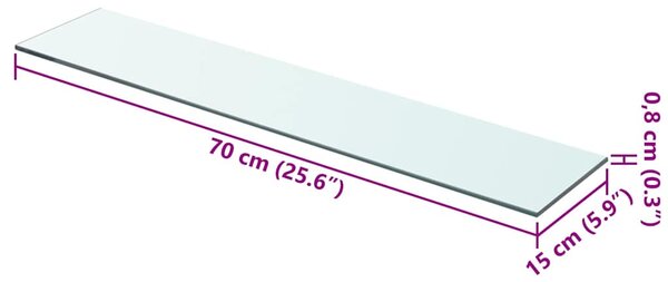 Policové desky 2 ks sklo čiré 70 x 15 cm 3051568