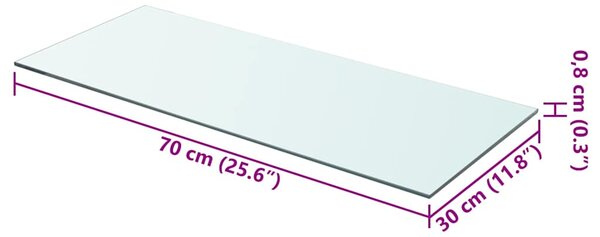 Policové desky 2 ks sklo čiré 70 x 30 cm 3051571