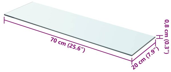Policové desky 2 ks sklo čiré 70 x 20 cm 3051569