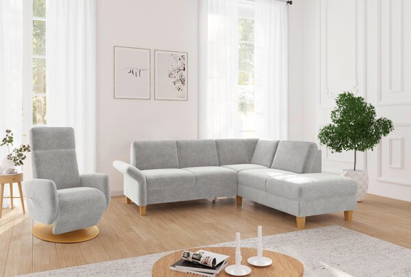 ROHOVÁ SEDAČKA, textil, světle šedá Sit & More - Sedací soupravy, Online Only