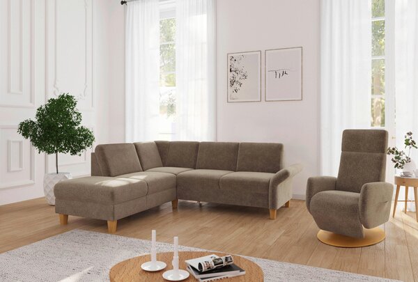 ROHOVÁ SEDAČKA, textil, světle hnědá Sit & More - Sedací soupravy, Online Only