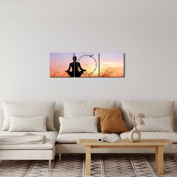Obraz - Meditace (s hodinami) (90x30 cm)