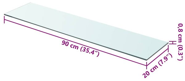 Policové desky 2 ks sklo čiré 90 x 20 cm 3051579
