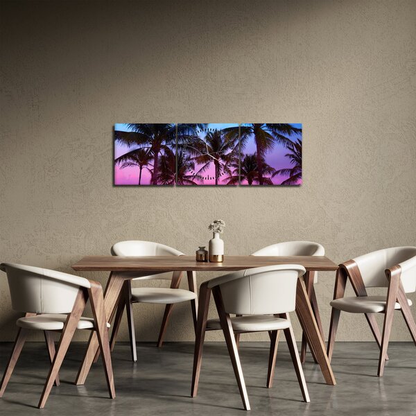 Obraz - Palmy v Miami (s hodinami) (90x30 cm)