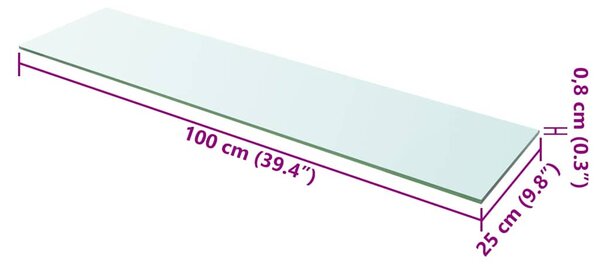 Policové desky 2 ks sklo čiré 100 x 25 cm 3051585