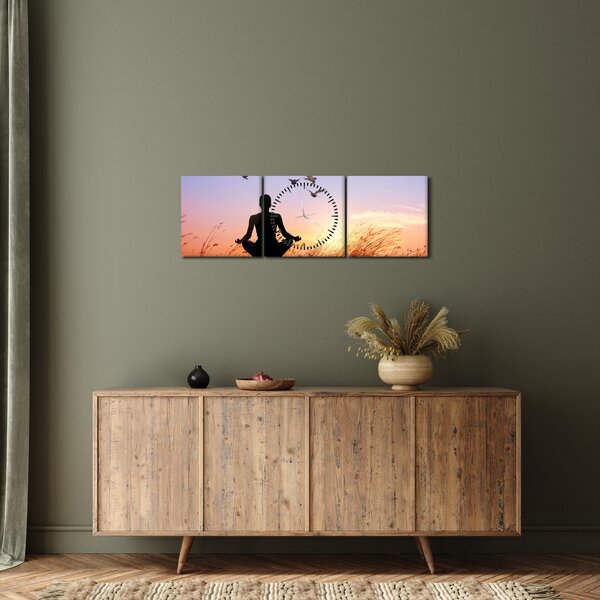 Obraz - Meditace (s hodinami) (90x30 cm)