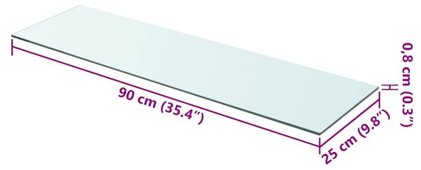 Policové desky 2 ks sklo čiré 90 x 25 cm 3051580