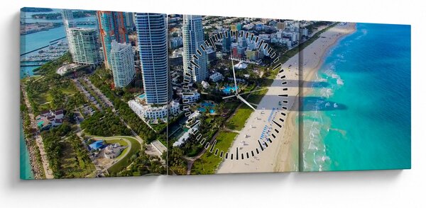Obraz - Miami, Florida (s hodinami) (90x30 cm)